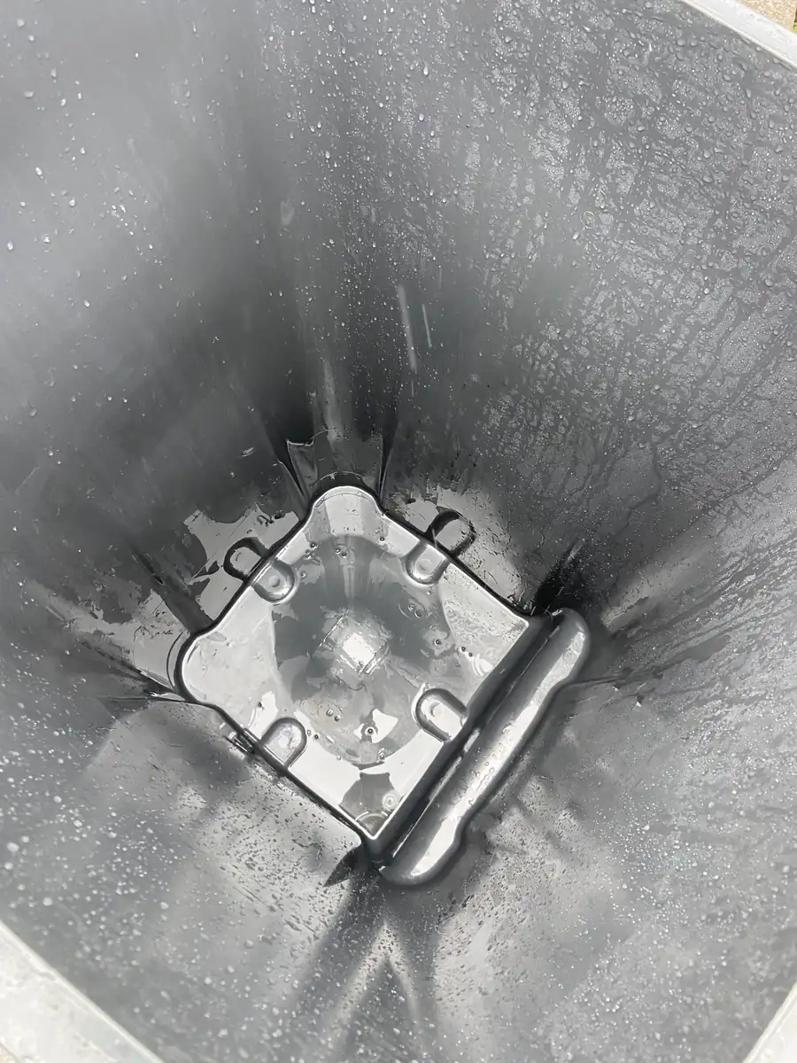 Inside of a freshly cleaned wheelie bin South West Bin Cleaning Co